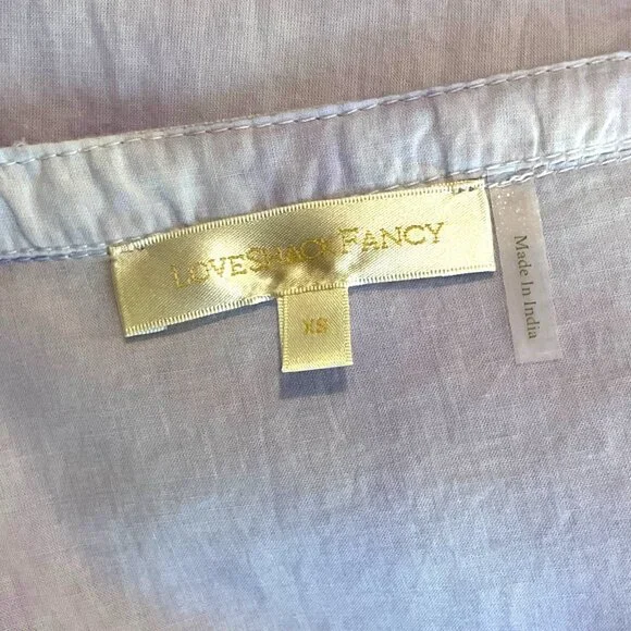 LoveShackFancy Edie Lilac Violet Cotton Midi Dress Size XS Short Sleeve - Picture 14 of 16